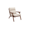 Modern Wooden Accent Chair with Cushioned Backrest and Armrests