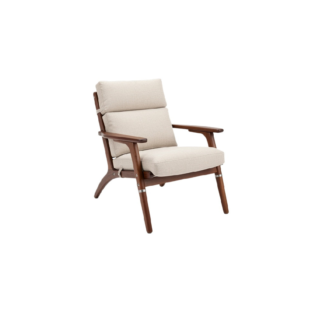Modern Wooden Accent Chair with Cushioned Backrest and Armrests